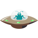 download Ufo In Cartoon Style clipart image with 90 hue color