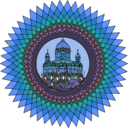 download Mandala Building In Color clipart image with 180 hue color