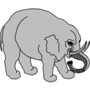 download Elephant Filled clipart image with 225 hue color