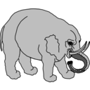 download Elephant Filled clipart image with 0 hue color