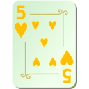 download Ornamental Deck 5 Of Hearts clipart image with 45 hue color