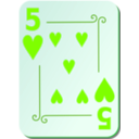 download Ornamental Deck 5 Of Hearts clipart image with 90 hue color