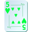 download Ornamental Deck 5 Of Hearts clipart image with 135 hue color