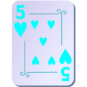 download Ornamental Deck 5 Of Hearts clipart image with 180 hue color