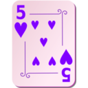 download Ornamental Deck 5 Of Hearts clipart image with 270 hue color