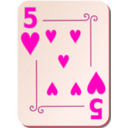 download Ornamental Deck 5 Of Hearts clipart image with 315 hue color