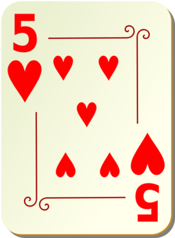 Ornamental Deck 5 Of Hearts