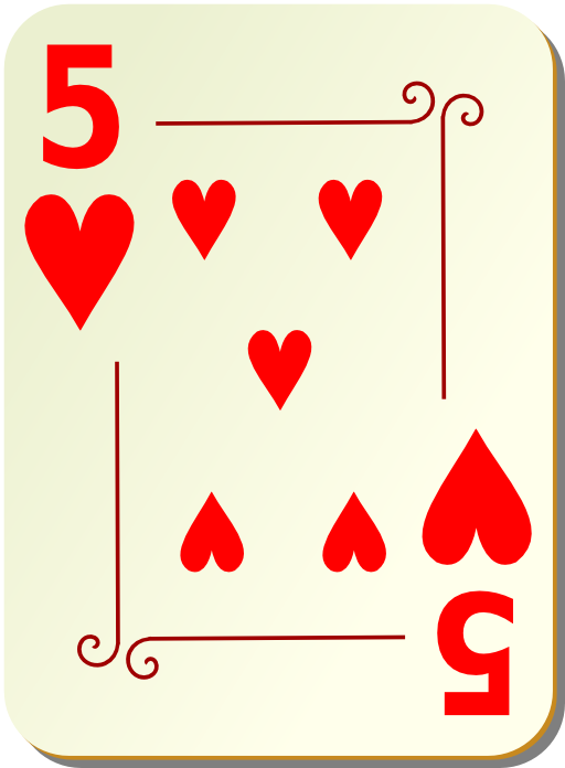 Ornamental Deck 5 Of Hearts