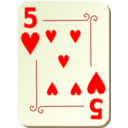 download Ornamental Deck 5 Of Hearts clipart image with 0 hue color
