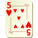 Ornamental Deck 5 Of Hearts