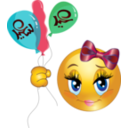 download Girl Balloons Feast Smiley Emoticon clipart image with 0 hue color