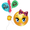 Girl Balloons Feast Smiley Emoticon