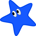 download Star clipart image with 180 hue color