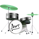 download Drum Kit clipart image with 90 hue color
