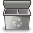 download Gray Recycle Bin clipart image with 225 hue color