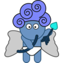 download Cartoon Cupid clipart image with 180 hue color