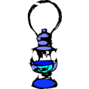 download Kerosene Lamp clipart image with 180 hue color