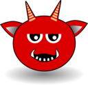 Little Red Devil Head Cartoon