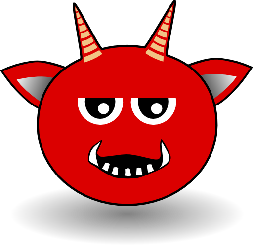 Little Red Devil Head Cartoon