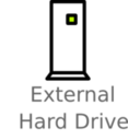 download External Hard Drive Labelled clipart image with 315 hue color