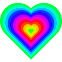download Geometric 12 Color Heart clipart image with 135 hue color