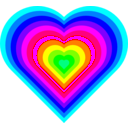 download Geometric 12 Color Heart clipart image with 180 hue color