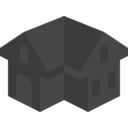 download Placeholder Isometric Building Icon Dark Alternative clipart image with 225 hue color