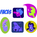 download Faces clipart image with 225 hue color