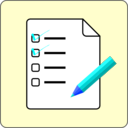 download Checklist Icon clipart image with 180 hue color