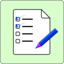 download Checklist Icon clipart image with 225 hue color