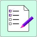 download Checklist Icon clipart image with 270 hue color