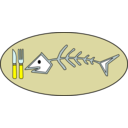 download Fish Bone clipart image with 180 hue color
