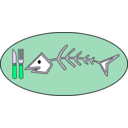 download Fish Bone clipart image with 270 hue color