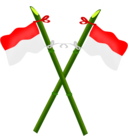 Bamboo And Indonesian Flag 2