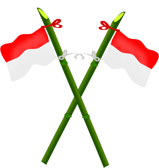 Bamboo And Indonesian Flag 2