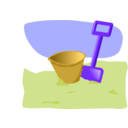 download Bucket And Spade clipart image with 45 hue color