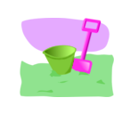 download Bucket And Spade clipart image with 90 hue color