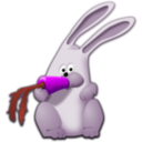 download Bunny Eating Carrot clipart image with 270 hue color