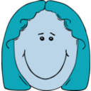 download Lady Face Cartoon clipart image with 180 hue color