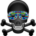 download Skull clipart image with 180 hue color