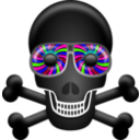 download Skull clipart image with 270 hue color