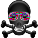 download Skull clipart image with 315 hue color