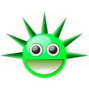 download Spikey Smiley clipart image with 90 hue color