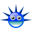 download Spikey Smiley clipart image with 180 hue color