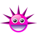 download Spikey Smiley clipart image with 270 hue color