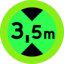 download 3 5 M Sign clipart image with 90 hue color