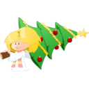 download Christmas Tree Carrying Angel clipart image with 0 hue color