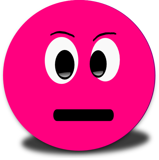 Confused Smiley Pink Emoticon