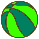 download Bola De Basquete Verde E Amarela clipart image with 45 hue color