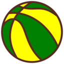 download Bola De Basquete Verde E Amarela clipart image with 0 hue color